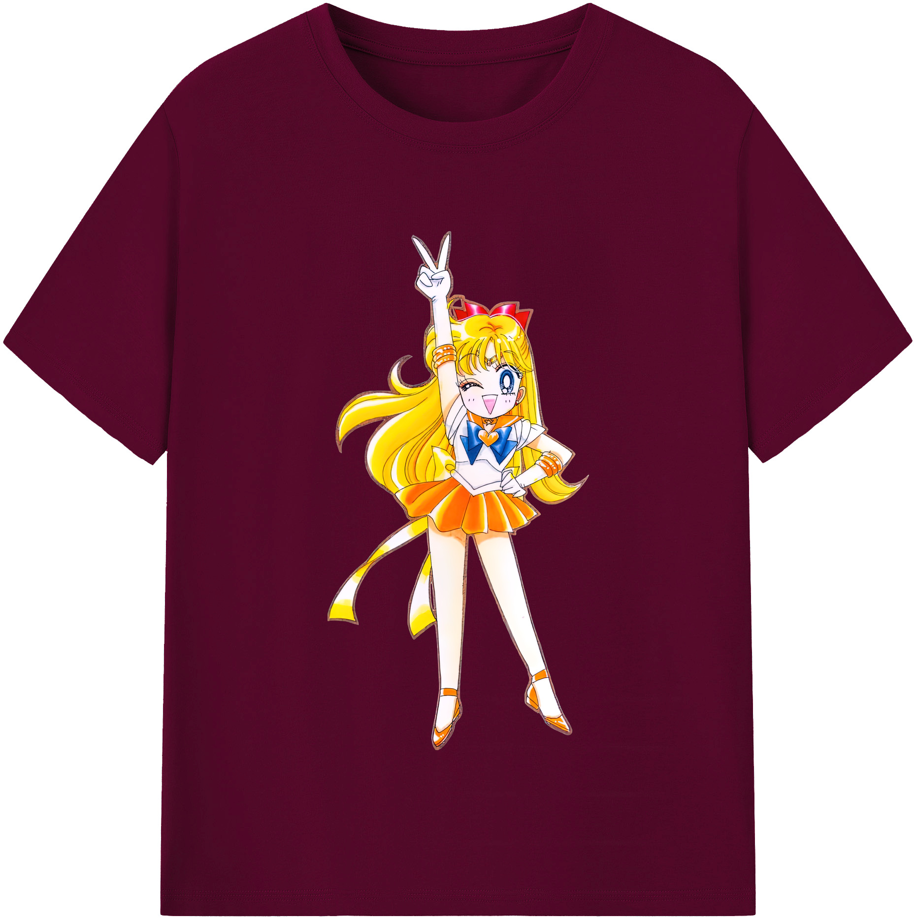 （画像用） 美少女戦士セーラームーン 愛野 美奈子 あいの みなこ Sailor Moon Aino Minako レディースカジュアルプリントTシャツ（綿100％）